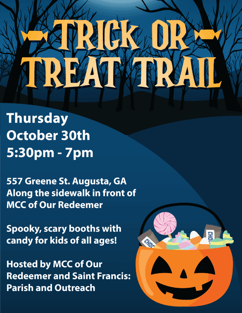 Trick or Treat Trail on October 30, 2025 from 5:30 PM to 7:00 PM at 557 Greene Street in Augusta, Georgia.